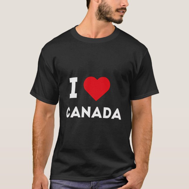 Camiseta Eu amo Canadá I Heart Canada Pride Engraçado (Frente)