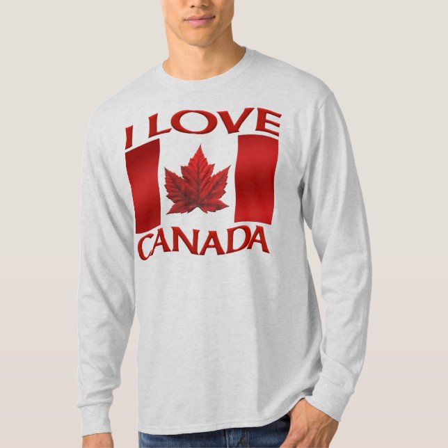 Camiseta Eu amo Canadá Jersey Canadá Souvenir Sports Shirt (Frente)