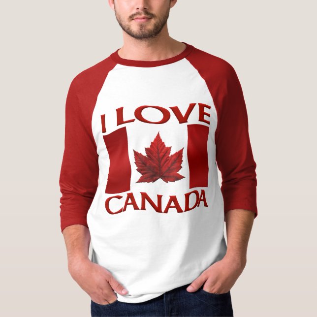 Camiseta Eu amo Canadá Jersey Canadá Souvenir Sports Shirt (Frente)