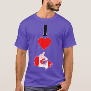 Camiseta Eu Amo Canadá Vertical I Heart Country Flag Map