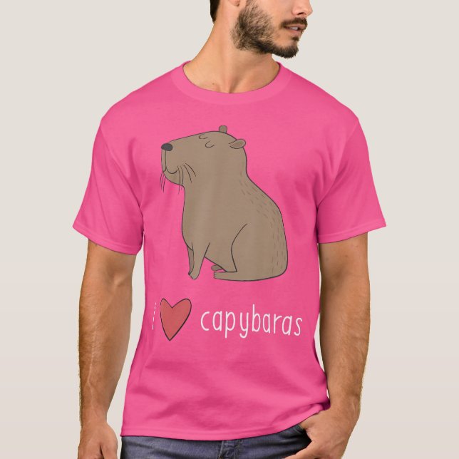 Camiseta Eu Amo Capybaras Cute Capybara (Frente)