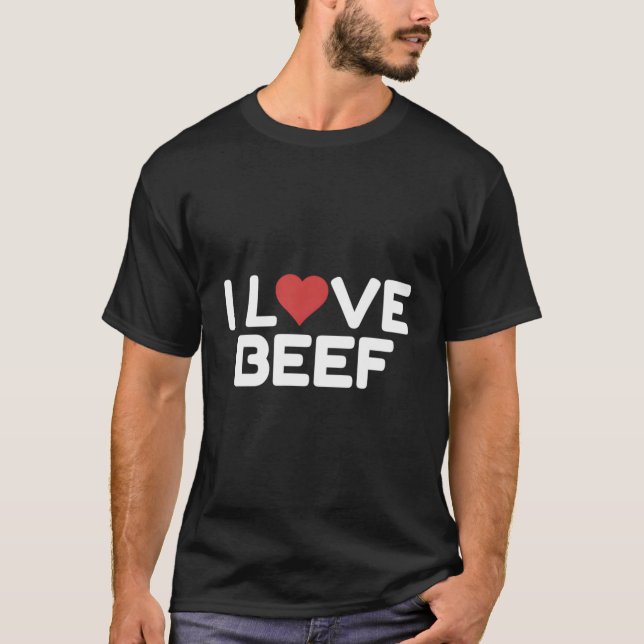 Camiseta Eu Amo Carne De Bovino (Frente)