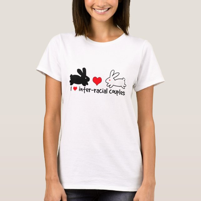 Camiseta Eu amo casais inter-raciais (a luz) (Frente)