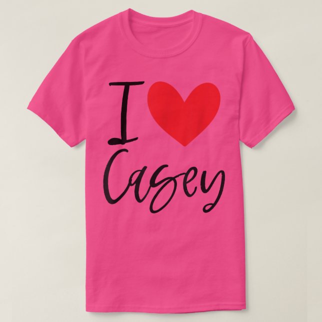 Camiseta Eu Amo Casey Name Heart Personalised Men Cara BFF  (Frente do Design)