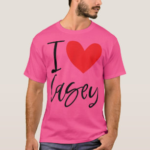 Camiseta Eu Amo Casey Name Heart Personalised Men Cara BFF