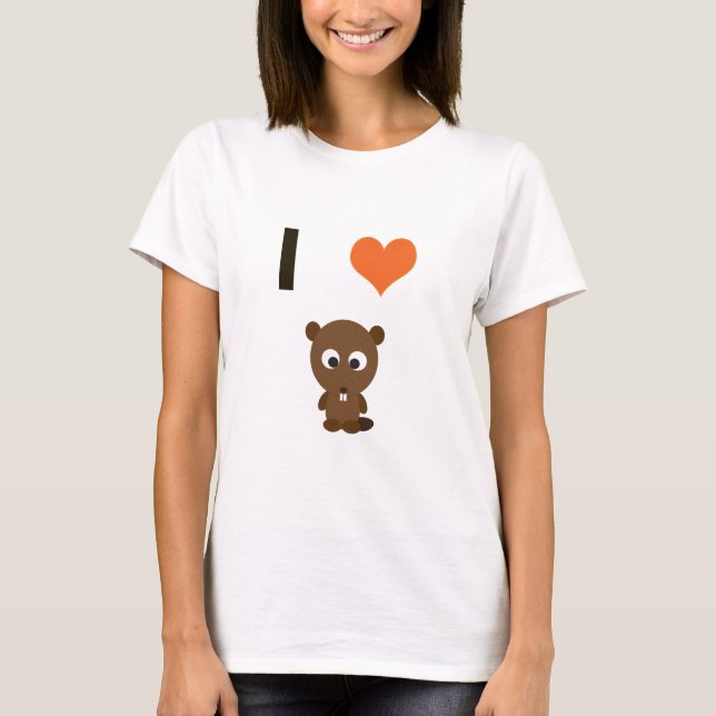 Camiseta Eu amo castores (Frente)