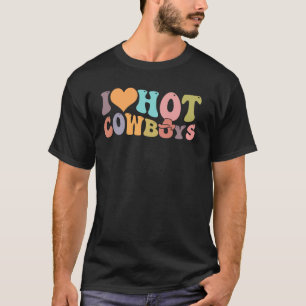Camiseta Eu Amo Caubóis Quentes Groovy Vintage Country West