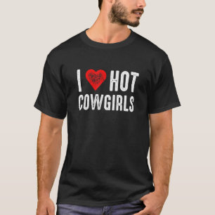 Camiseta Eu Amo Caubóis Quentes Rodeio Western Divertido