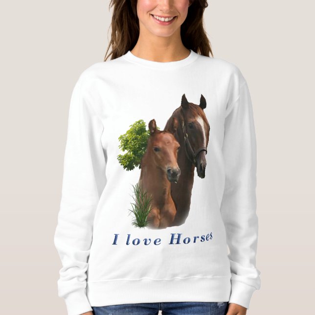 Camiseta Eu amo Cavalos (Frente)