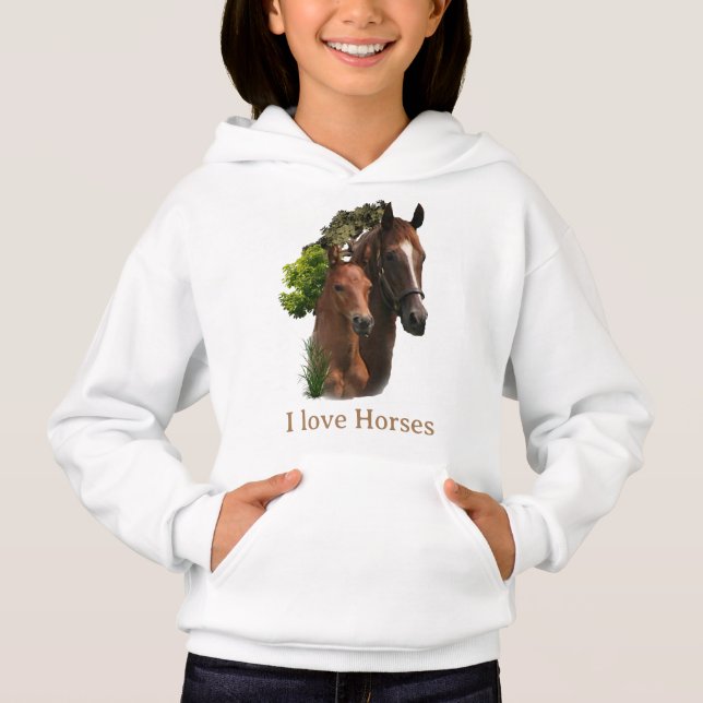 Camiseta Eu amo Cavalos (Frente)