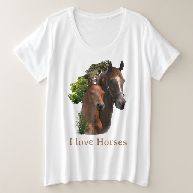 Camiseta Eu amo Cavalos (Frente do Design)