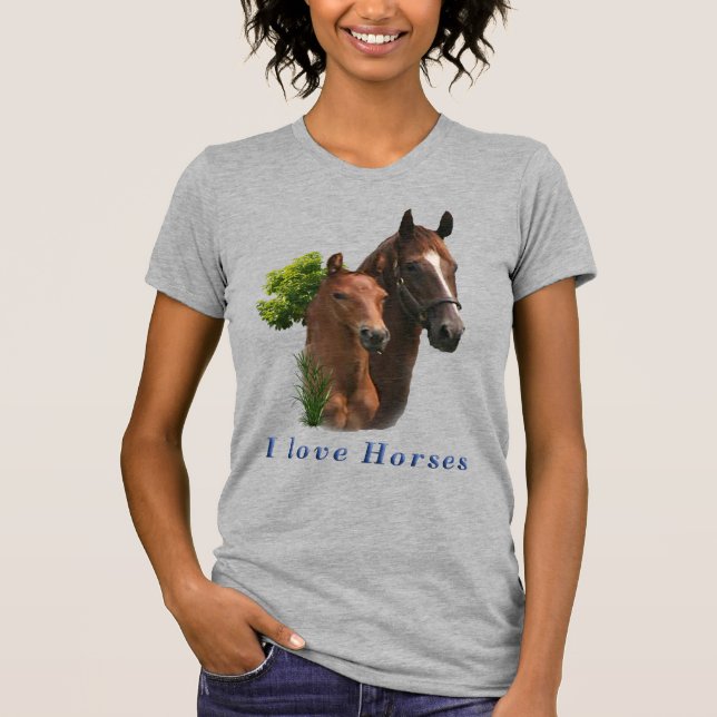 Camiseta Eu amo Cavalos (Frente)