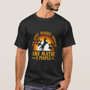 Camiseta Eu Amo Cavalos Cachorros E Talvez 3 Pessoas Cavalo