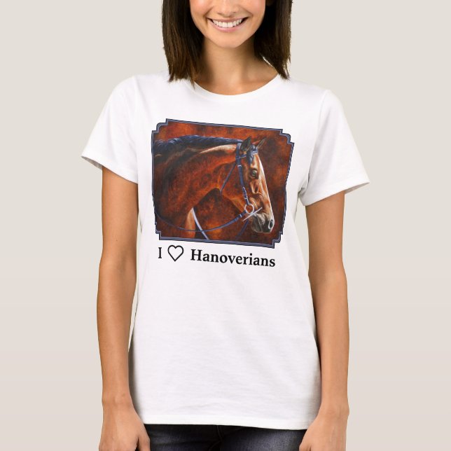 Camiseta Eu Amo Cavalos Hanoverianos (Frente)