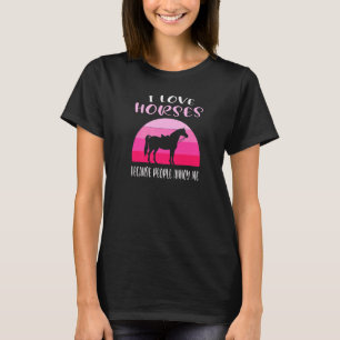 Camiseta Eu Amo Cavalos Porque Pessoas Me Enganam Equestre