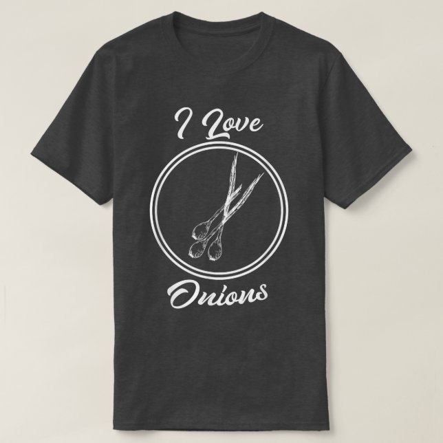 Camiseta Eu Amo Cebolas Cozinhando Óleo Para Chefs (Frente do Design)