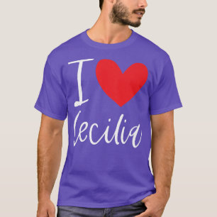 Camiseta Eu Amo Cecilia Name Personated Girl Woman Bff Fr