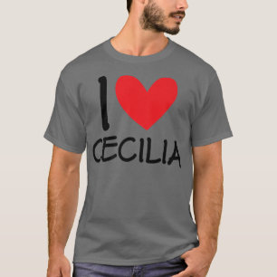 Camiseta Eu Amo Cecilia Name Personated Girl Woman Bff Fr