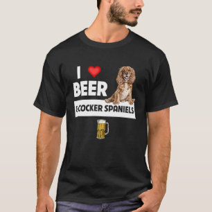 Camiseta Eu amo cerveja e coquetel, cochonilha, cão, mãe, P