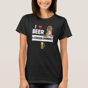 Camiseta Eu amo cerveja e coquetel, cochonilha, cão, mãe, P