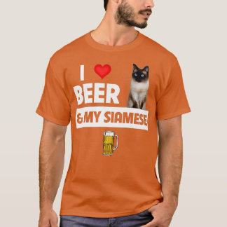 Camiseta Eu amo cerveja e meu gato siamês Kitten Drinki