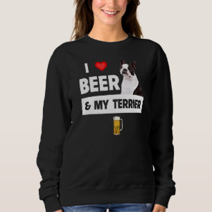 Camiseta Eu Amo Cerveja E Meu Terrier Boston Mãe Pai Cachor