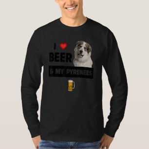Camiseta Eu Amo Cerveja E Meus Pirenéus Excelentes Mãe Pai 