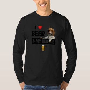 Camiseta Eu Amo Cerveja E Minha Beagle Mãe Pai Caçando Bebi