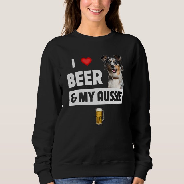 Camiseta Eu Amo Cerveja E Minha Mãe Aussie Pai Sheph Austra (Frente)