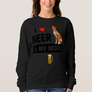 Camiseta Eu Amo Cerveja E Minha Mãe Basenji Pai Cão Bebendo