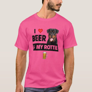 Camiseta Eu Amo Cerveja E Minha Mãe Rottie Pai Cachorro Rot