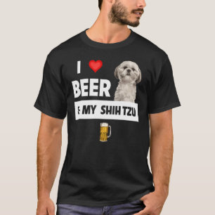 Camiseta Eu Amo Cerveja E Minha Mãe Shh Tzu Pai Bebendo Cac