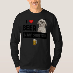 Camiseta Eu Amo Cerveja E Minha Mãe Shh Tzu Pai Bebendo Cac