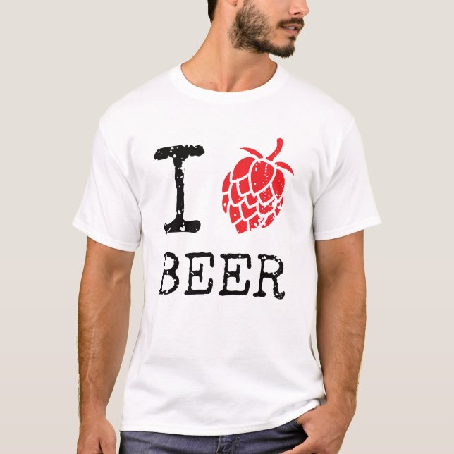 Camiseta Eu Amo Cerveja Hoppy (Frente)