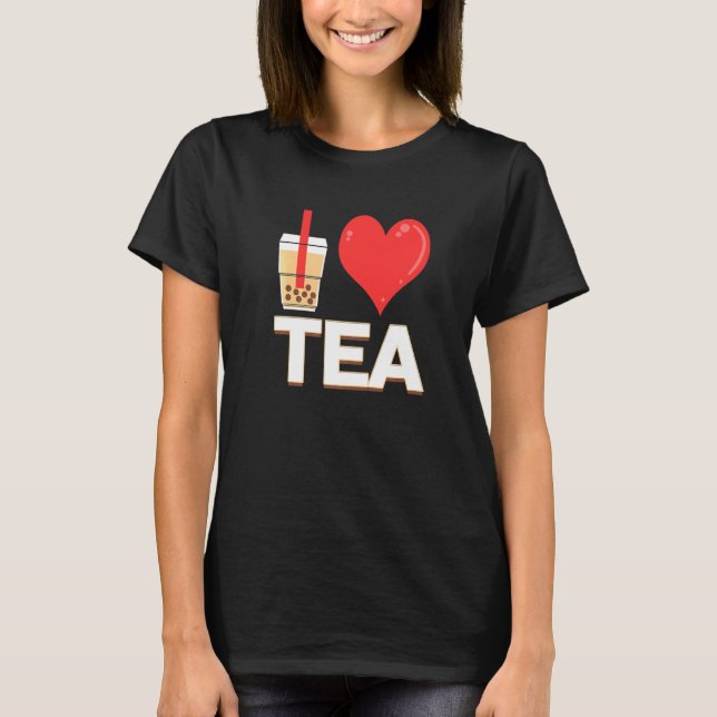 Camiseta Eu Amo Chá de Bolha Chá de Bolha (Frente)