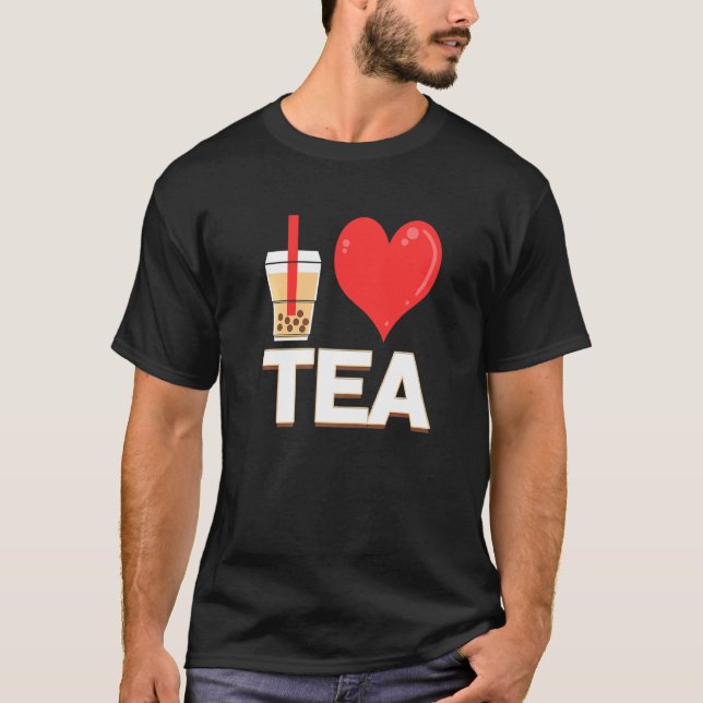 Camiseta Eu Amo Chá de Bolha Chá de Bolha (Frente)