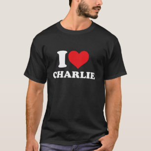 Camiseta Eu amo Charlie I Heart Charlie name T Shirt