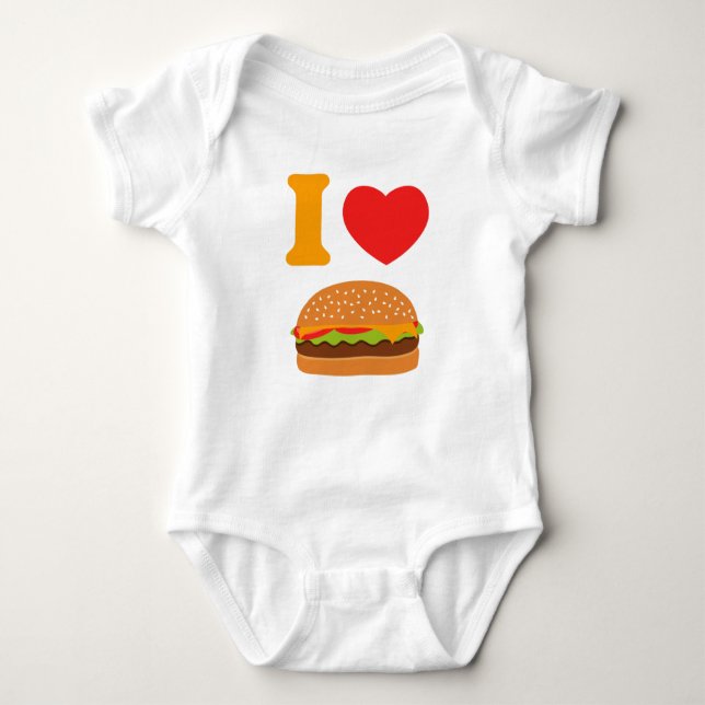 Camiseta Eu amo cheeseburgers (Frente)