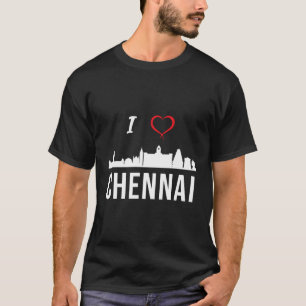 Camiseta Eu Amo Chennai Madras Tamil Tamilnadu