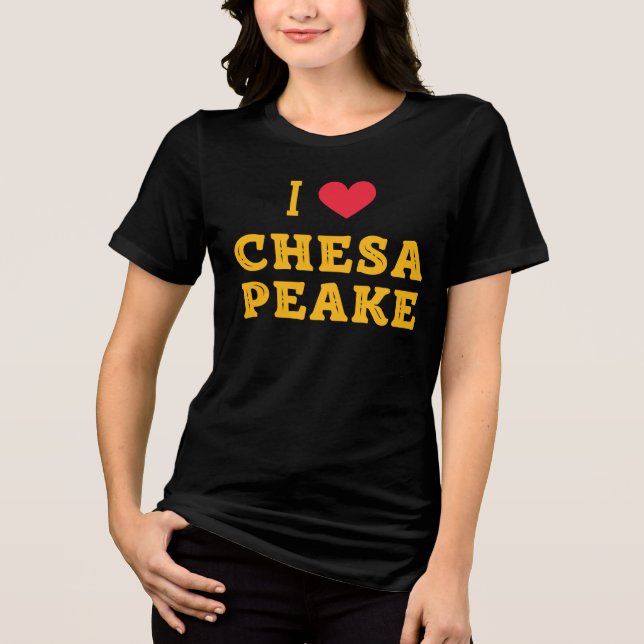 Camiseta Eu amo Chesapeake, Virginia (Frente)
