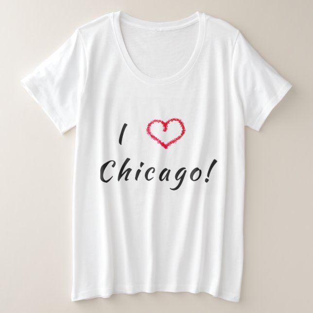 Camiseta Eu Amo Chicago (Frente do Design)