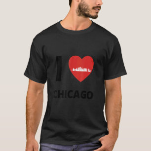 Camiseta Eu amo Chicago Skyline Heart Roupa