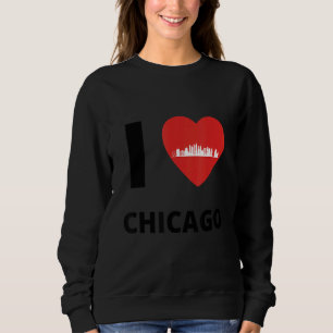 Camiseta Eu amo Chicago Skyline Heart Roupa