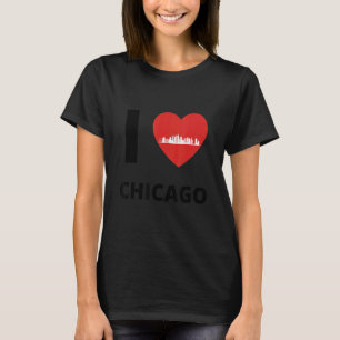 Camiseta Eu amo Chicago Skyline Heart Roupa