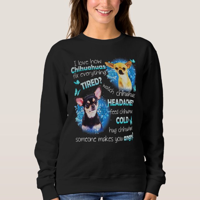 Camiseta Eu Amo Chihuahuas Consertando Tudo O Cansado Assis (Frente)