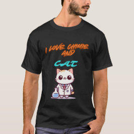 Camiseta eu amo chimie e gato