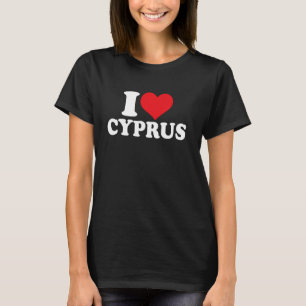 Camiseta Eu Amo Chipre Coração Orgulho de Chipre