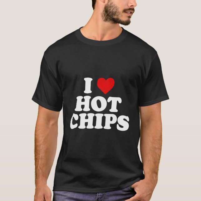 Camiseta Eu Amo Chips Quentes (Frente)