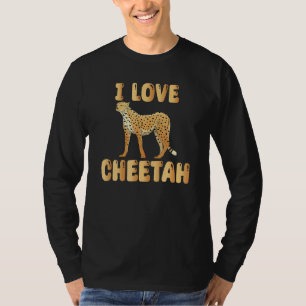 Camiseta Eu Amo Chita Roubada Adorando Animal Selvagem Gato