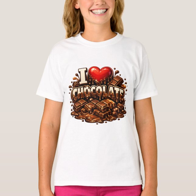 Camiseta Eu Amo Chocolate (Frente)